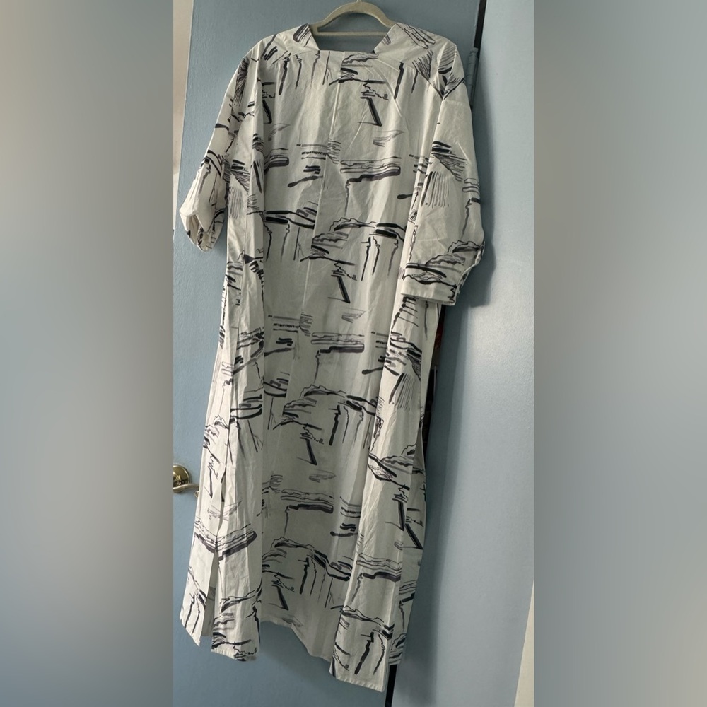 Toogood Midi dress. "The Astrologer Dress" Cream white with black Squiggles